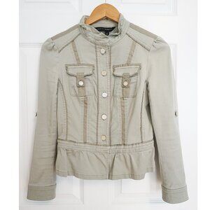White House Black Market WHBM Peplum Cargo Pocket Military Jacket